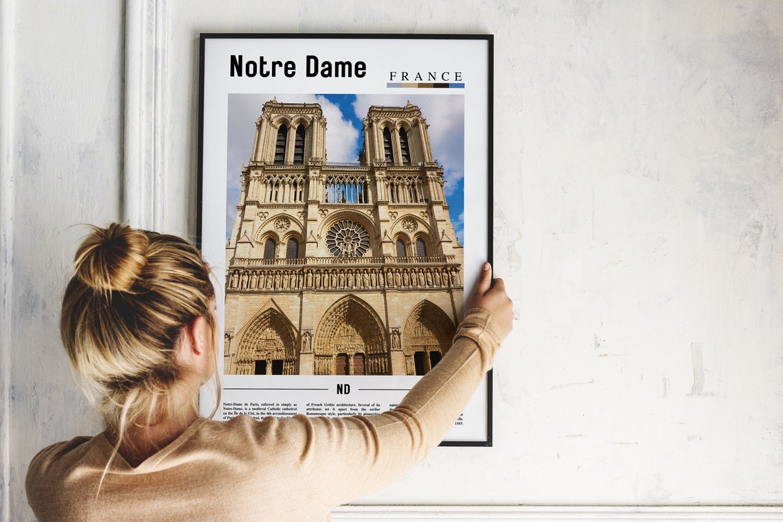 Notre Dame Print Notre Dame Poster Notre Dame Wall Art Oil Painting Poster Colorful City Print City Artwork Travel Artwork Travel Art - Image 2