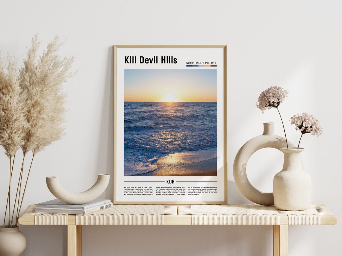 Kill Devil Hills North Carolina Beach Sunset Waves Poster KDH - Image 3
