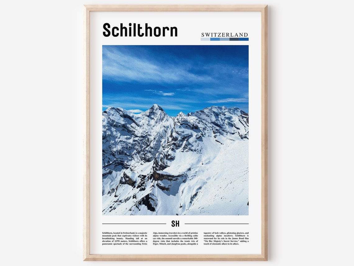 Schilthorn Poster Schilthorn Print Schilthorn Wall Art Europe Photo Europe Poster Europe Print Travel Poster