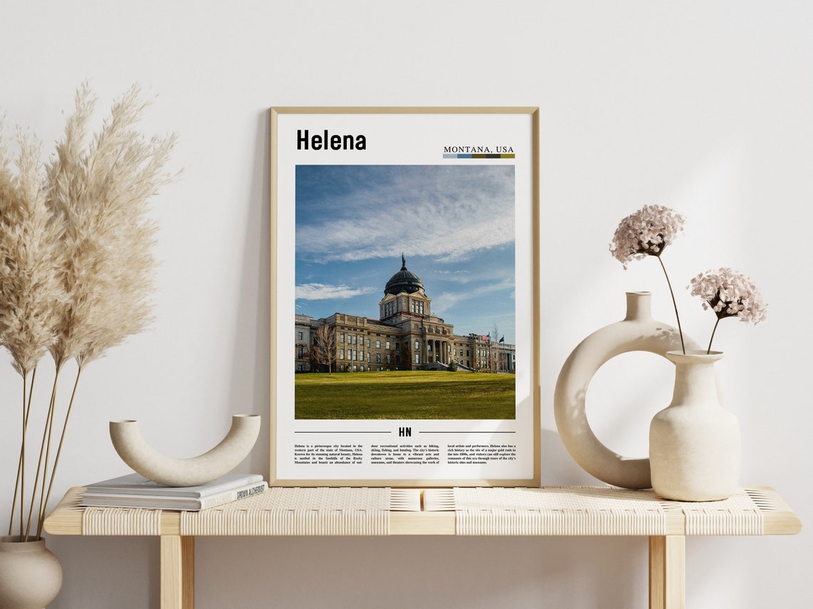 Helena Montana State Capitol Dome Historic Building Travel Poster - Image 3
