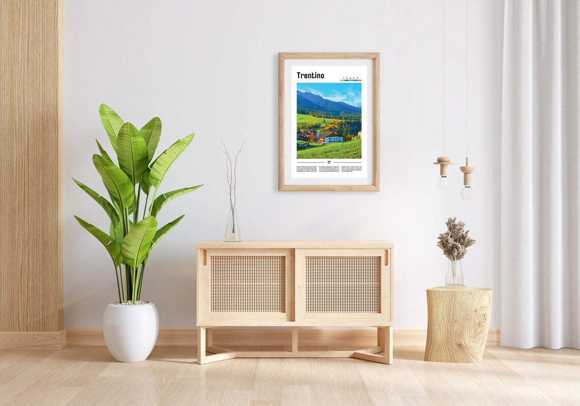 Trentino Italy Alpine Village Green Valley Dolomites Poster Art - Image 3