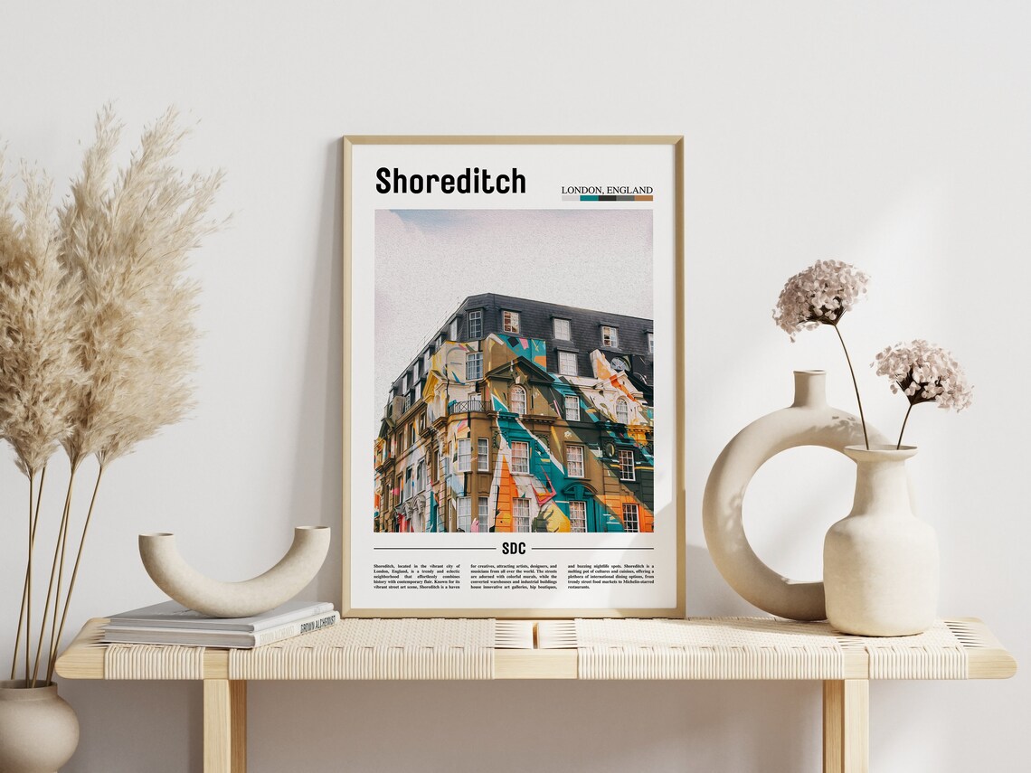 Shoreditch London Street Art Mural Colorful Building Photo Poster - Image 3