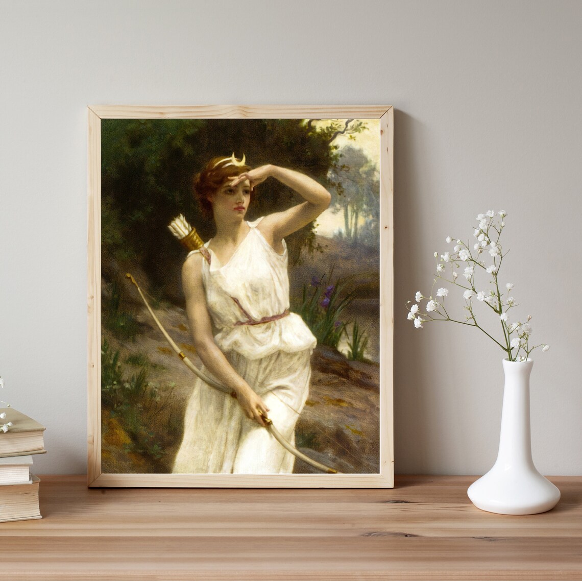 Diana the Huntress Vintage Woman Portrait Art Print - Image 2