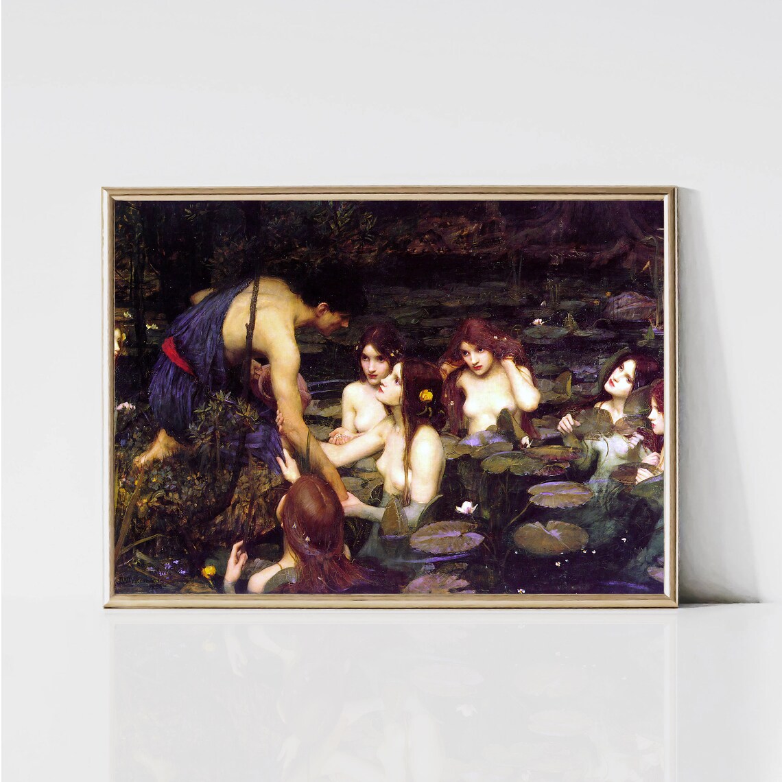Hylas and Nymphs Pre-Raphaelite Art Print