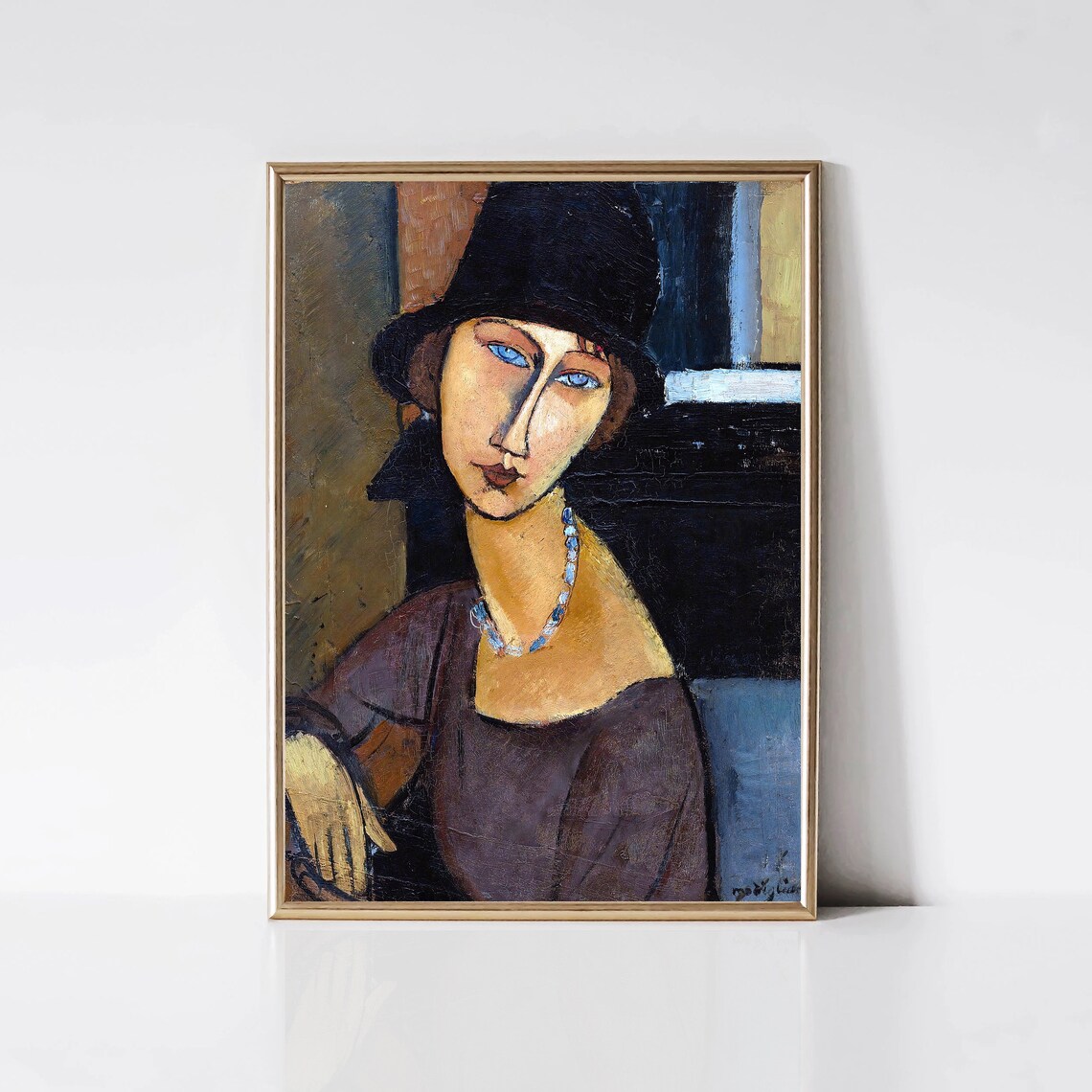 Modigliani Woman With Hat And Necklace, Modernist Art Print