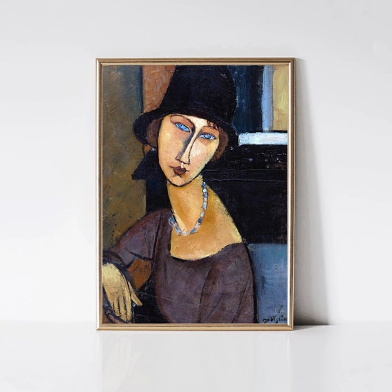 Modigliani Woman With Hat And Necklace, Modernist Art Print