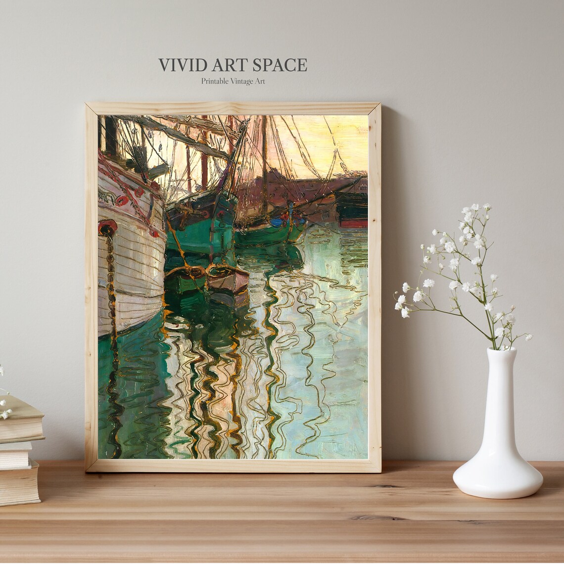 Port Of Trieste Vintage Coastal Landscape Art Print - Image 2