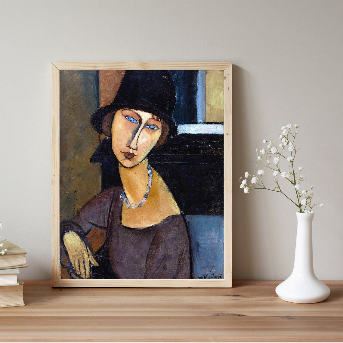 Modigliani Woman With Hat And Necklace, Modernist Art Print - Image 2