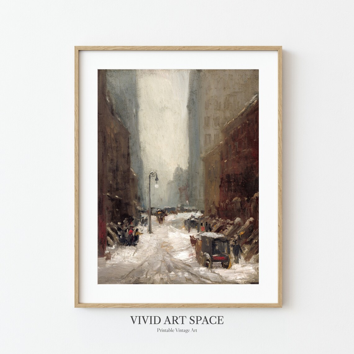 Snow In New York By Robert Henri Vintage Cityscape Poster - Image 2