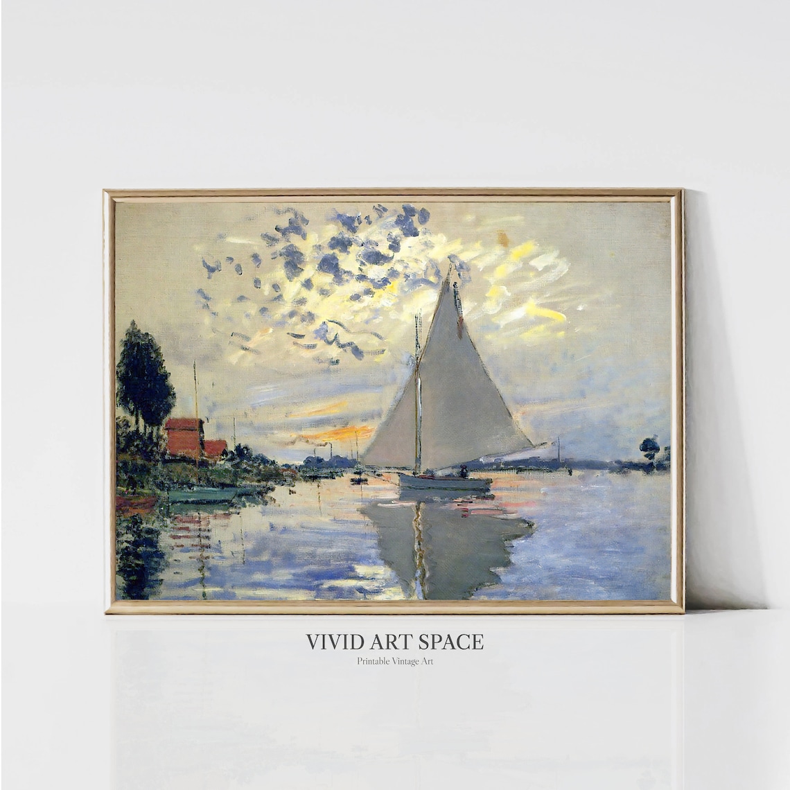Claude Monet Sailboat at Le Petit Gennevilliers Art Print