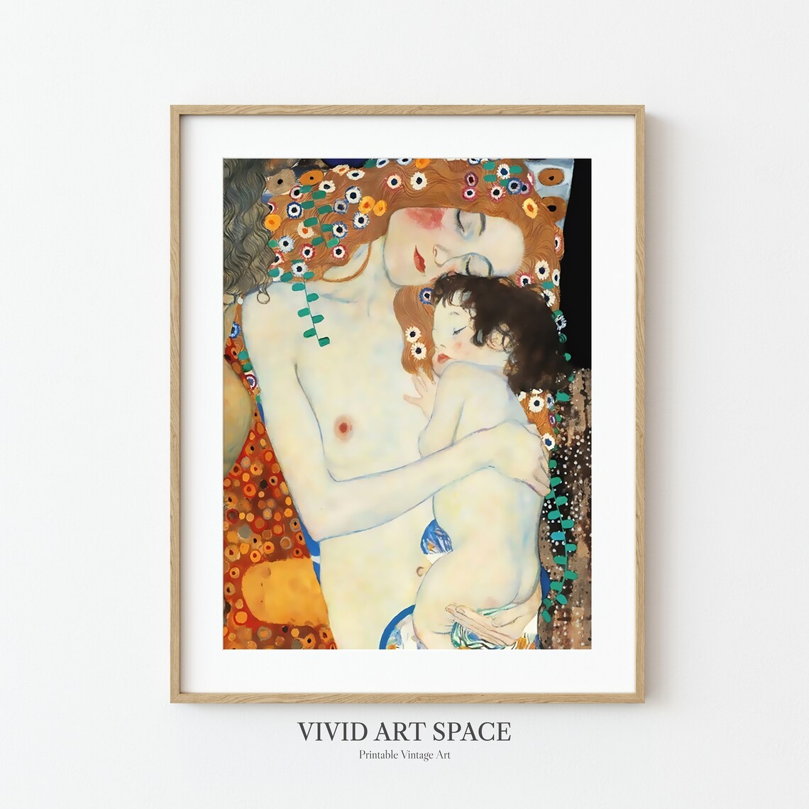 Klimt Mother And Child Art Nouveau Poster Print - Image 3