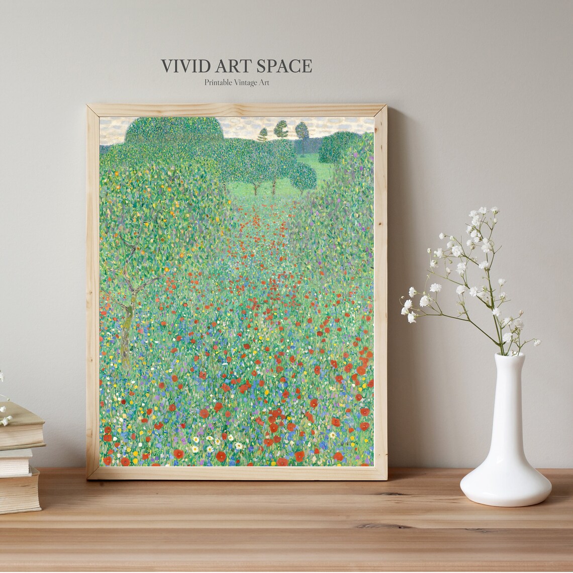 Gustav Klimt Poppy Field Vintage Floral Landscape Art Print - Image 2