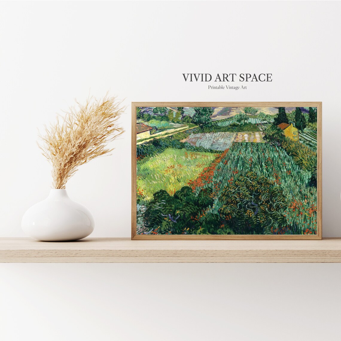 Van Gogh Field With Poppies Landscape Art Print - Image 2
