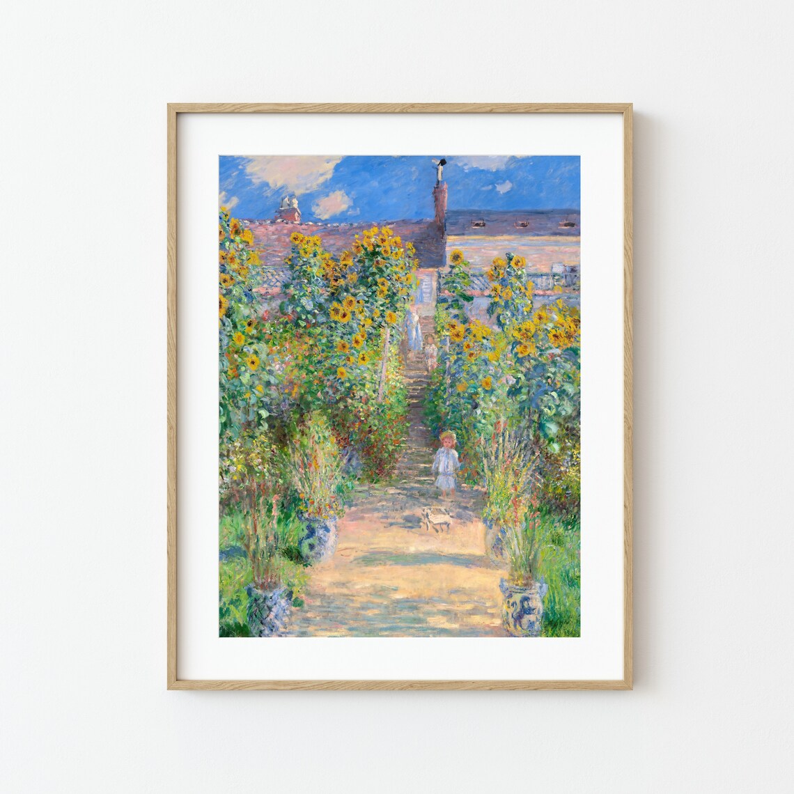 Claude Monet Garden At Vetheuil Art Print - Image 2
