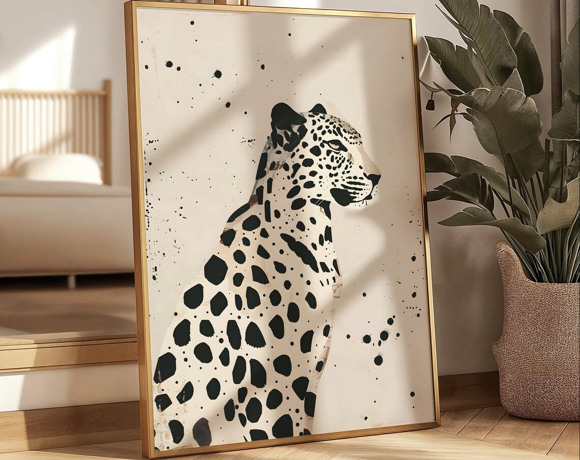 Minimal Cheetah Print, Eclectic Big Cat Art Print - Image 4