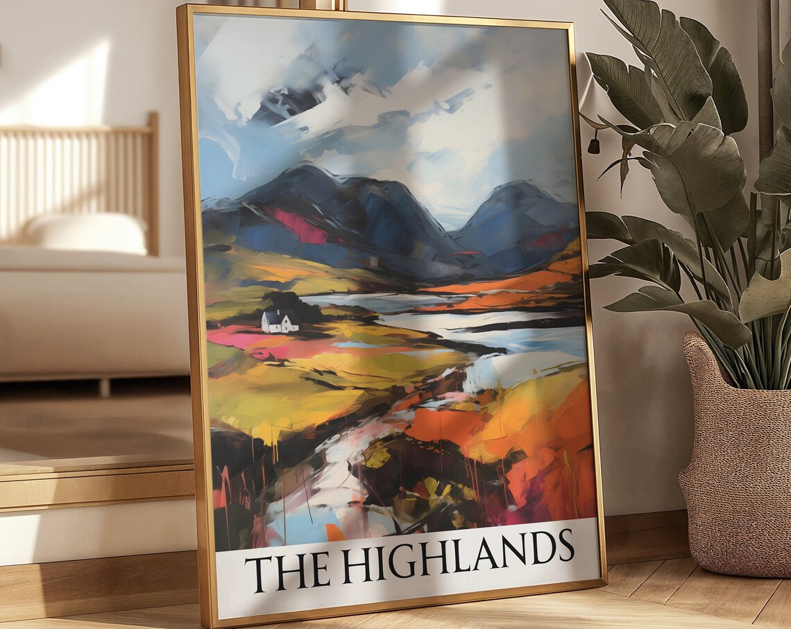 Scottish Highlands Travel Poster, Landscape Art Print - Image 2