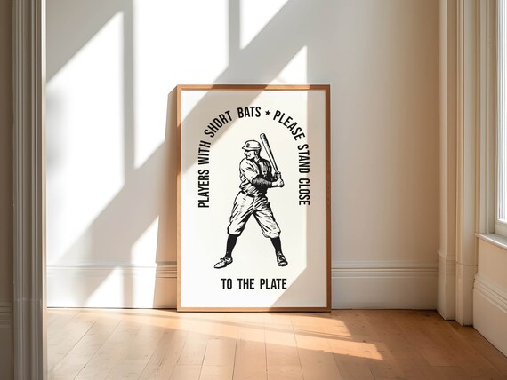 Baseball Bathroom Humor Art Print, Guest Bath Decor