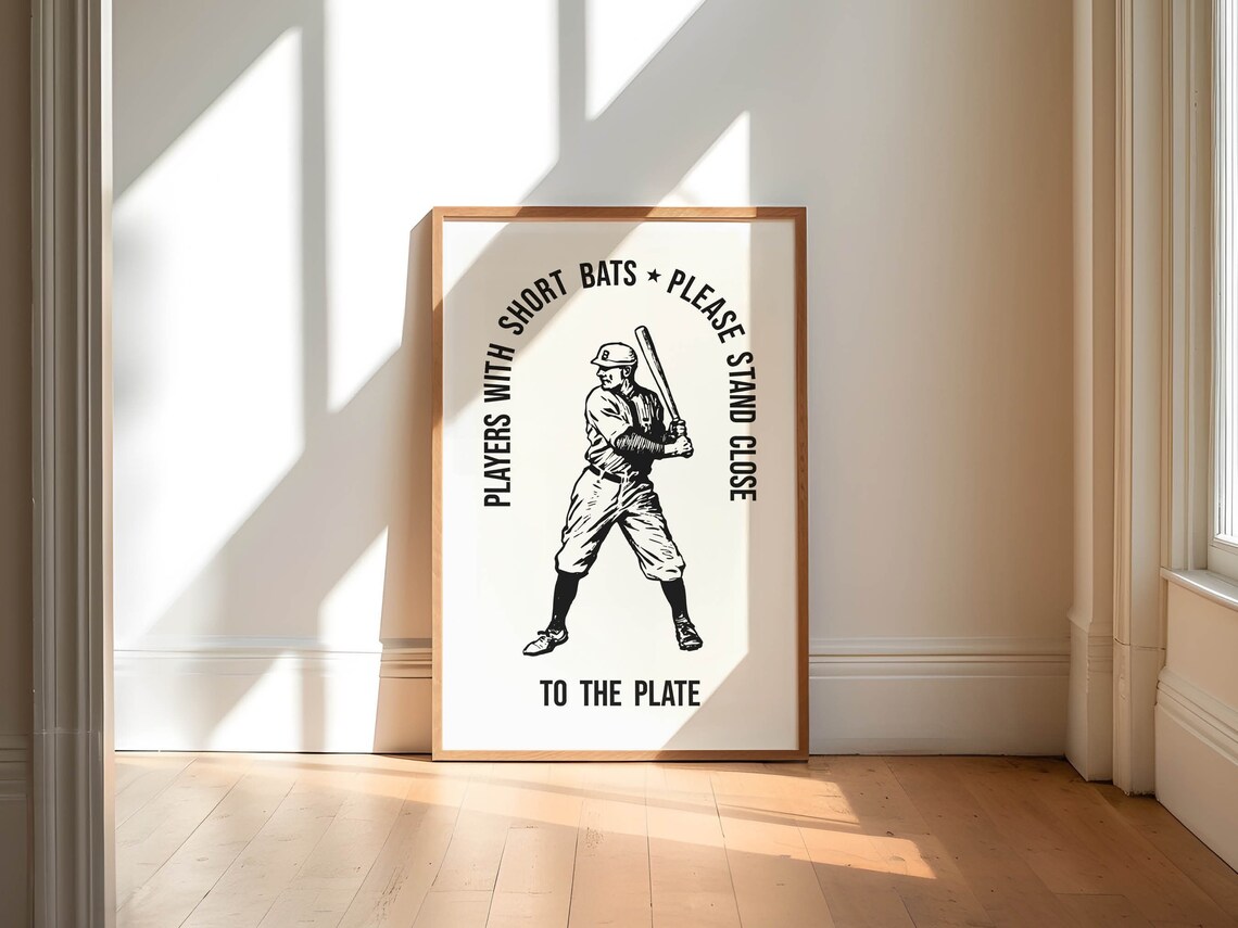 Baseball Bathroom Humor Art Print, Guest Bath Decor