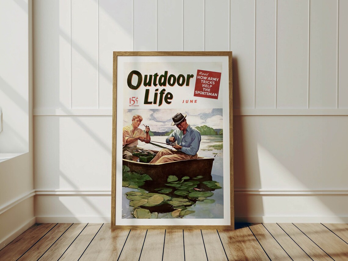 Retro Fishing Vintage Poster, Angler Wall Decor