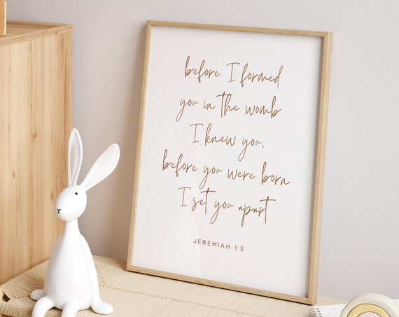 Christian Nursery Wall Art For Baby Girl Boy Nursery Bible Verse Jeremiah 15 Nursery Wall Decor Minimalist Baby Shower Gift Scripture