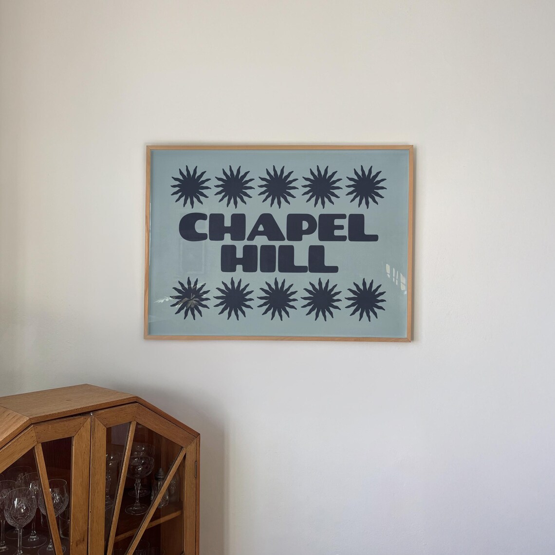Chapel Hill Bold Starburst Typography Retro North Carolina Poster