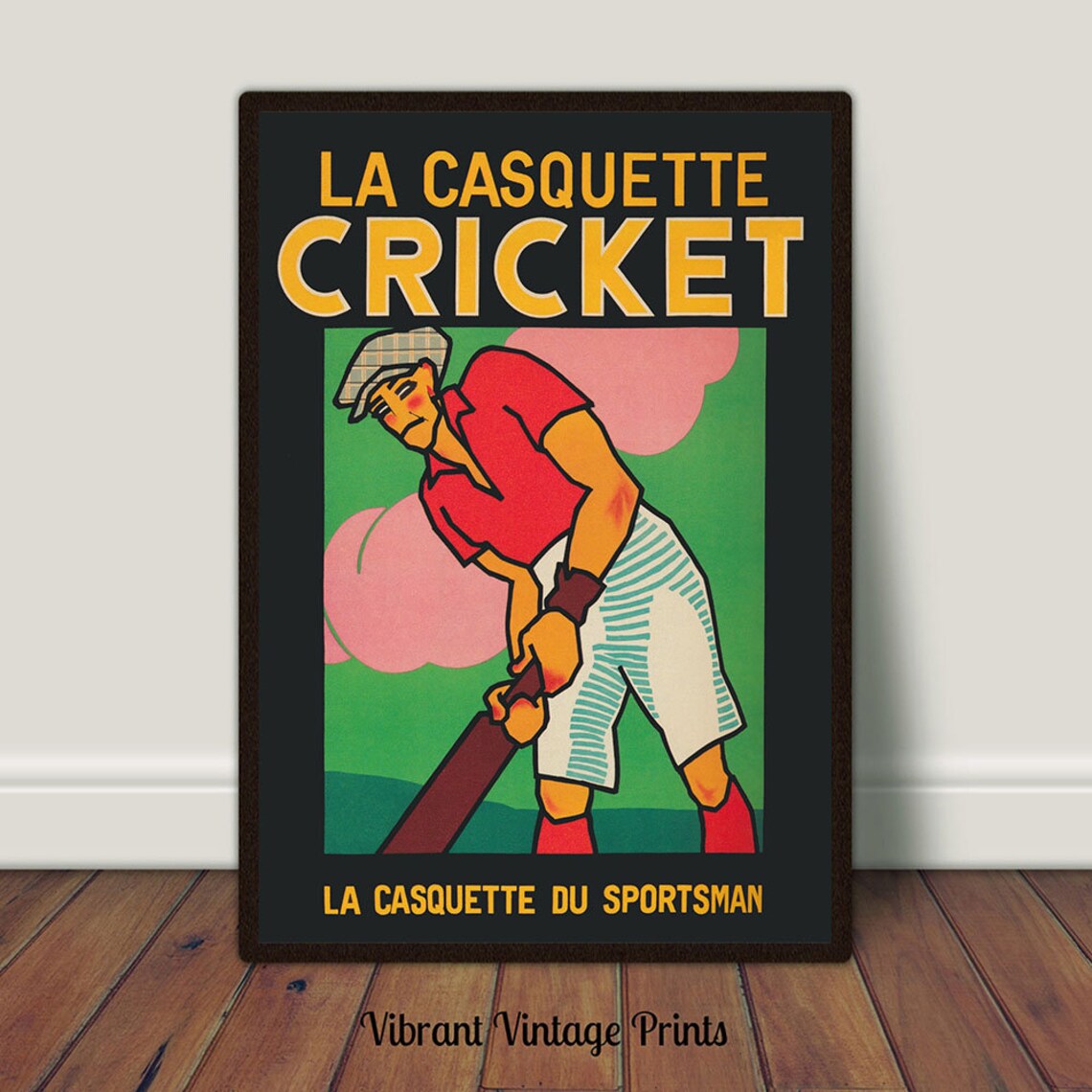 La Casquette Cricket Vintage French Sports Advertising Poster