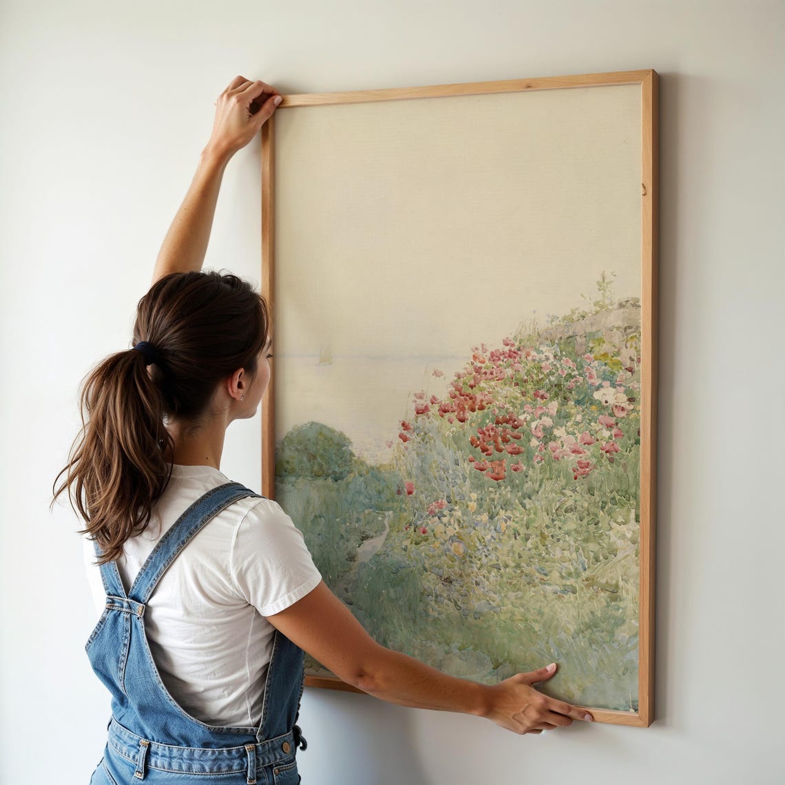 Field of Poppies Impressionist Watercolor Floral Landscape Poster - Image 3
