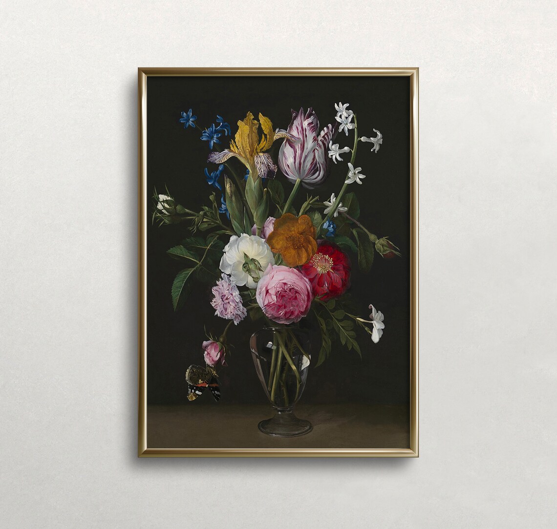 Moody Floral Vintage Print, Dark Academia Flowers