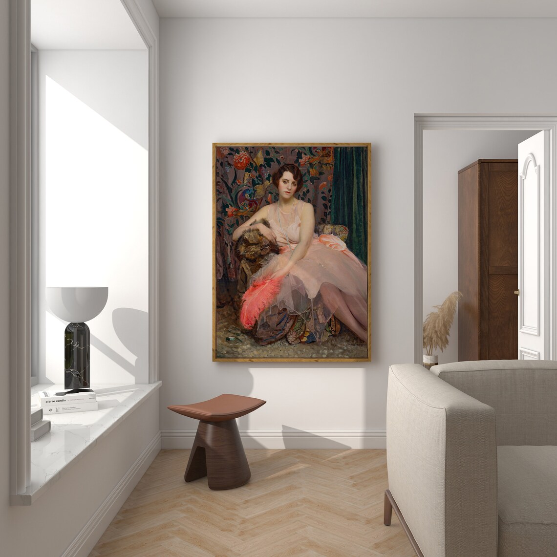 Woman Portrait Soft Muted Colors Wall Art Print - Image 3