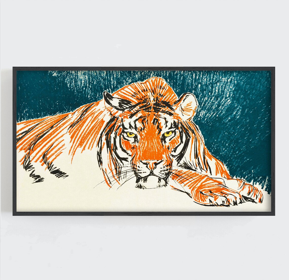 Tiger Wall Art, Vintage Safari Decor Print
