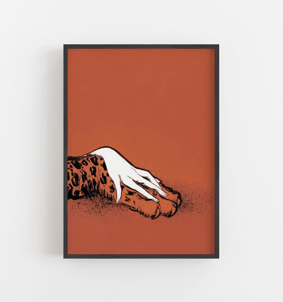 Leopard Paw Print, Vintage Retro Minimalist Art Print