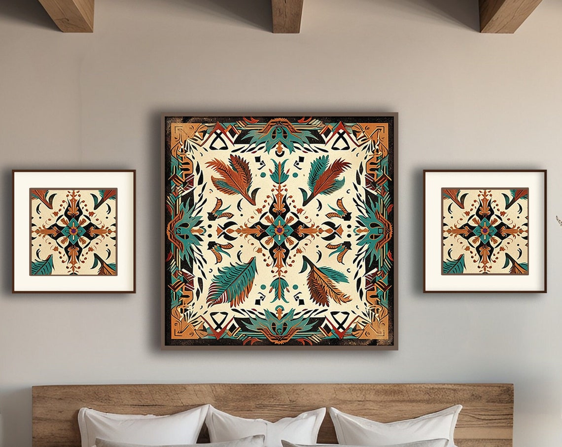 Southwest Style Art Print Western Wall Art Neutral Home Decor Southwest Inspired Fine Art Poster Southwest Wall Art Ethnic Aztec Art - Image 3