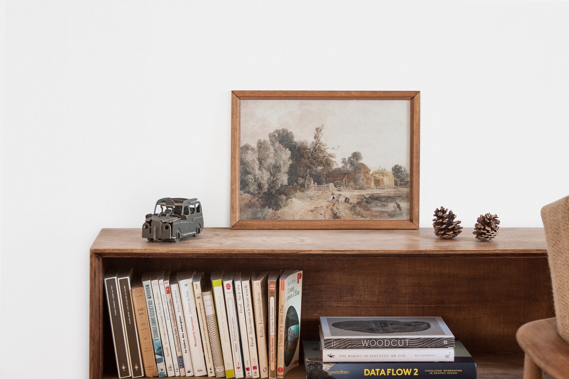 Vintage Autumn Landscape Art Print, Antique Farmhouse - Image 2