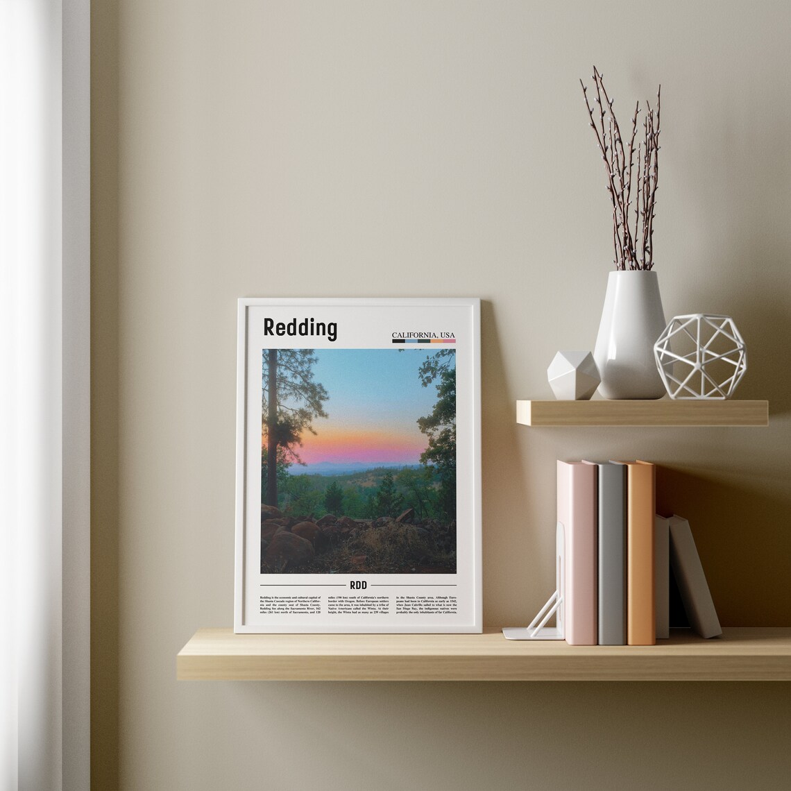 Redding Minimal Travel Poster, City Destination Print - Image 2