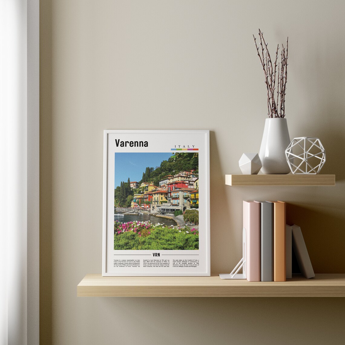 Varenna Minimal Travel Poster, Italy Photo - Image 3