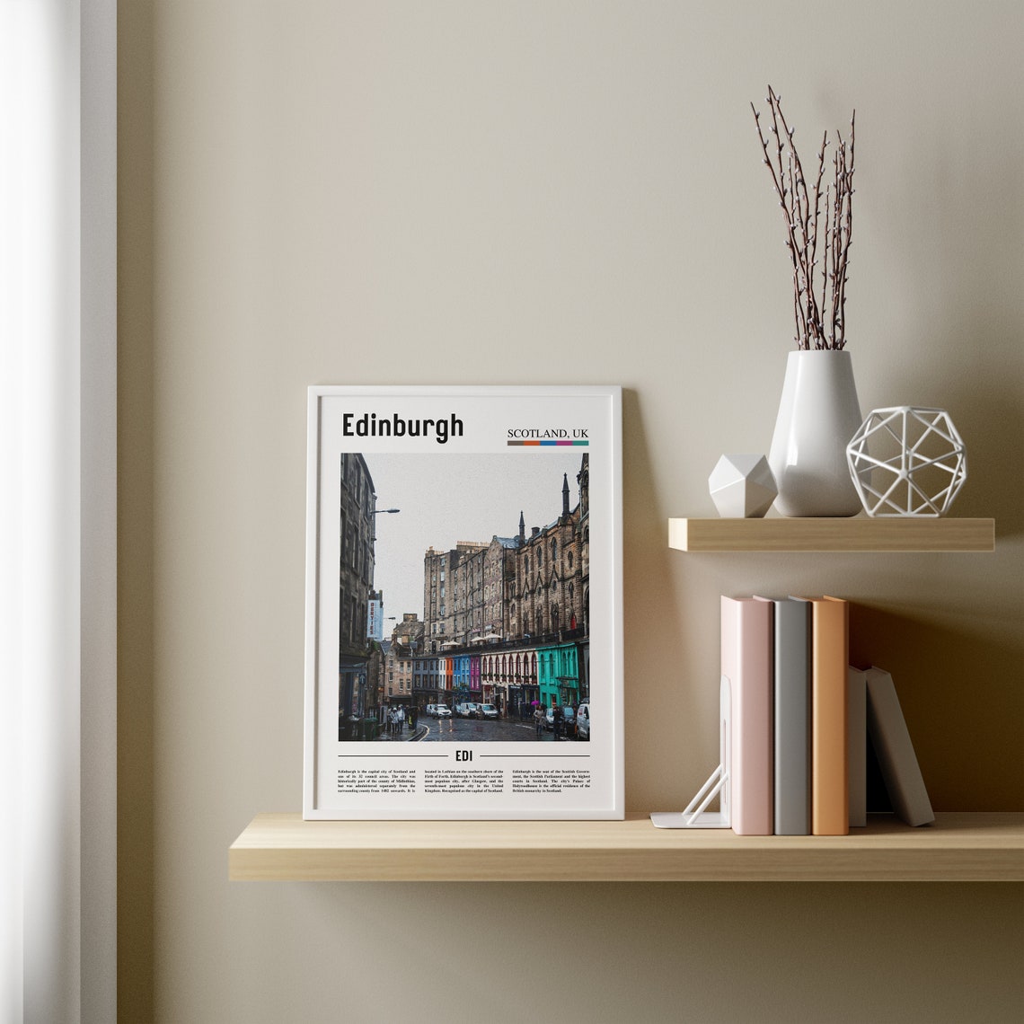 Edinburgh Poster Edinburgh Print Edinburgh Wall Art Minimal Travel Print Minimal City Poster Travel Destination Oil Painting Poster - Image 2