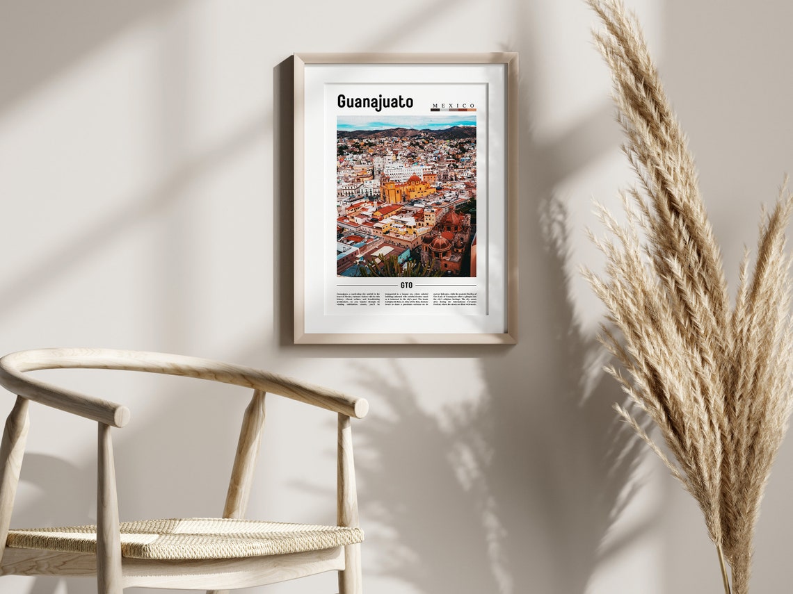 Guanajuato Poster Guanajuato Print Guanajuato Wall Art Minimal Travel Print Travel Destination Oil Painting Poster - Image 2