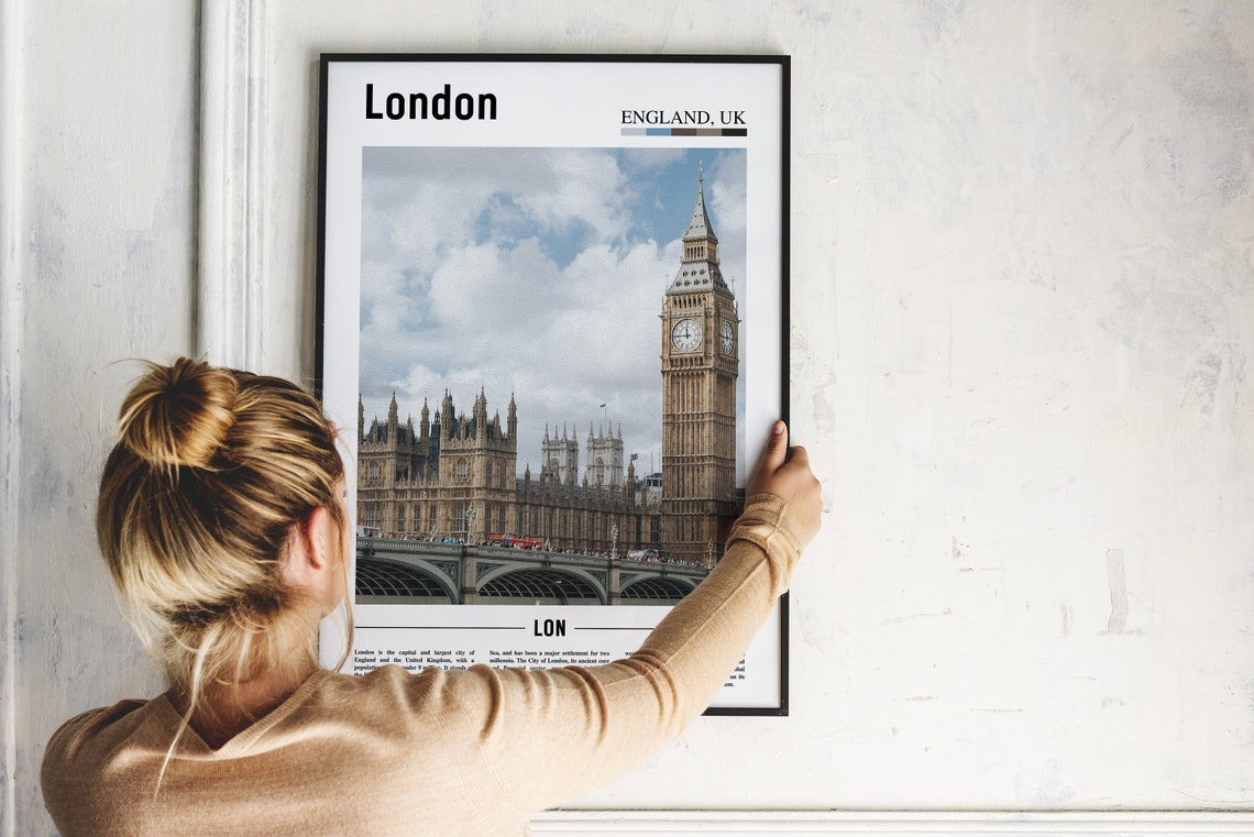 London Poster London Print London Wall Art Minimal Travel Print Minimal City Poster Travel Destination Oil Painting Poster - Image 4