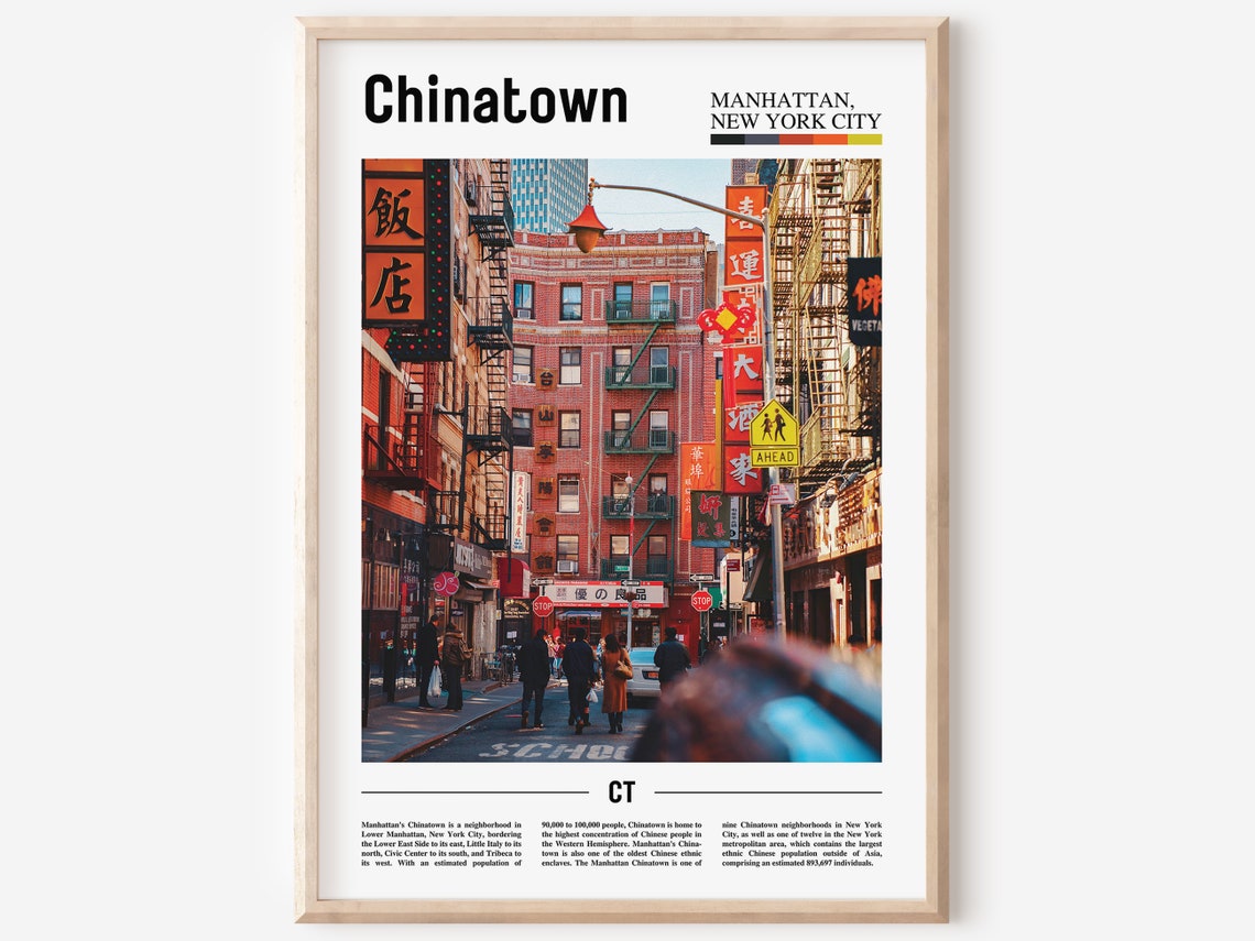 Chinatown Print Chinatown Poster Chinatown Wall Art Oil Painting Poster Colorful City Print City Artwork Travel Artwork Travel Wall Art