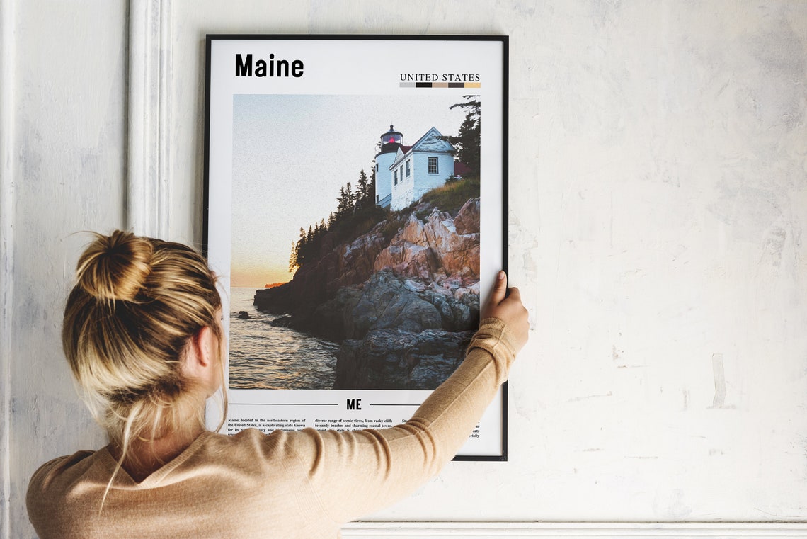 Maine Poster Maine Print Maine Wall Art United States Photo United States Poster United States Print - Image 5