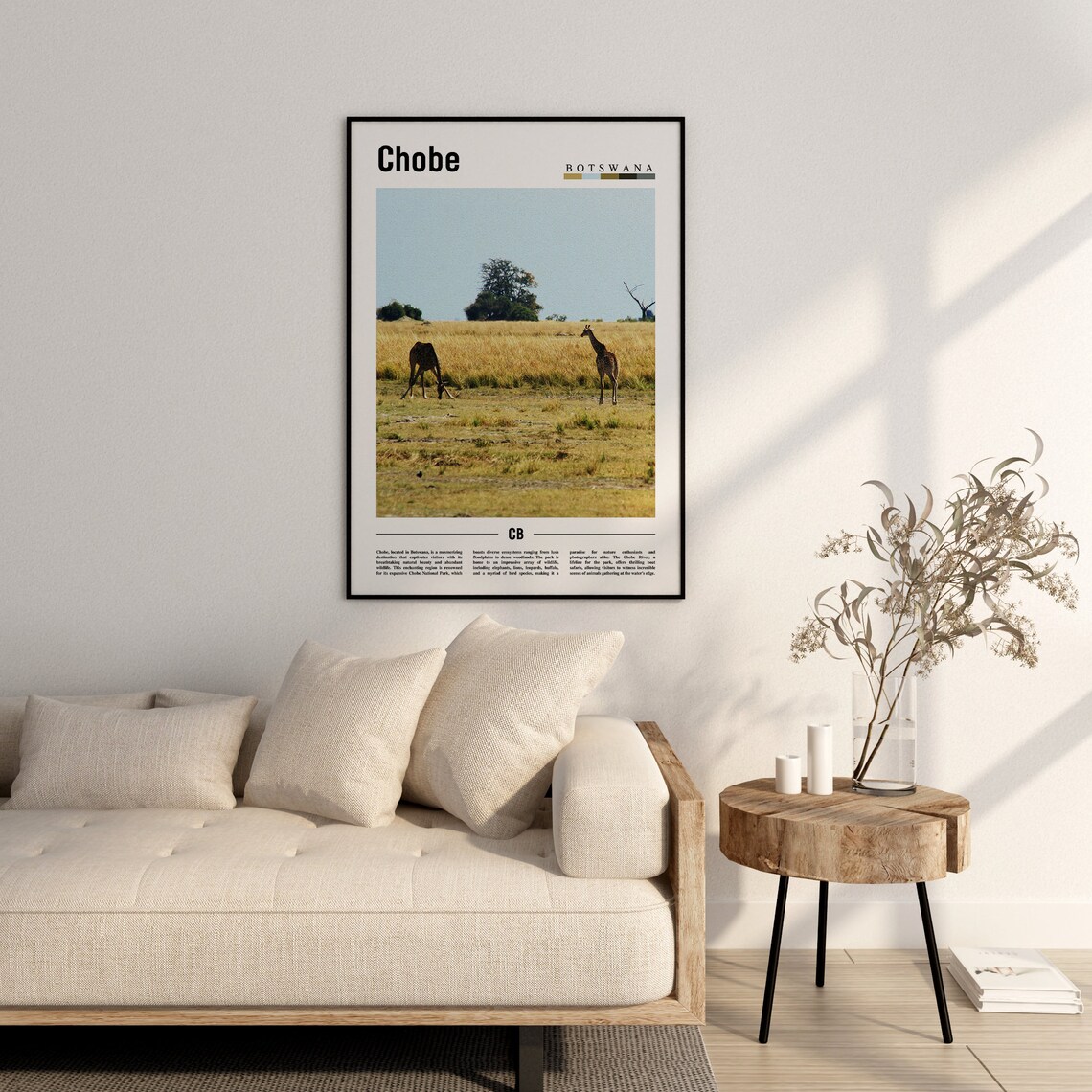 Chobe Minimal Travel Poster, Oil Painting - Image 3