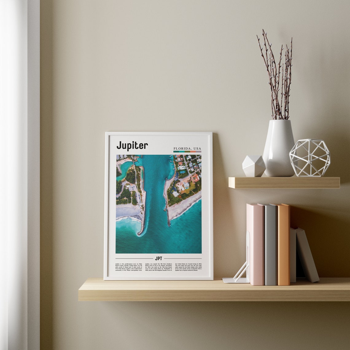 Jupiter Print Jupiter Poster Jupiter Wall Art Oil Painting Poster Colorful City Print City Artwork Travel Artwork Travel Wall Art - Image 3