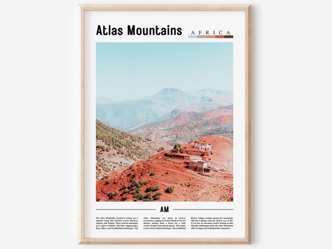 Atlas Mountains Minimal Travel Poster