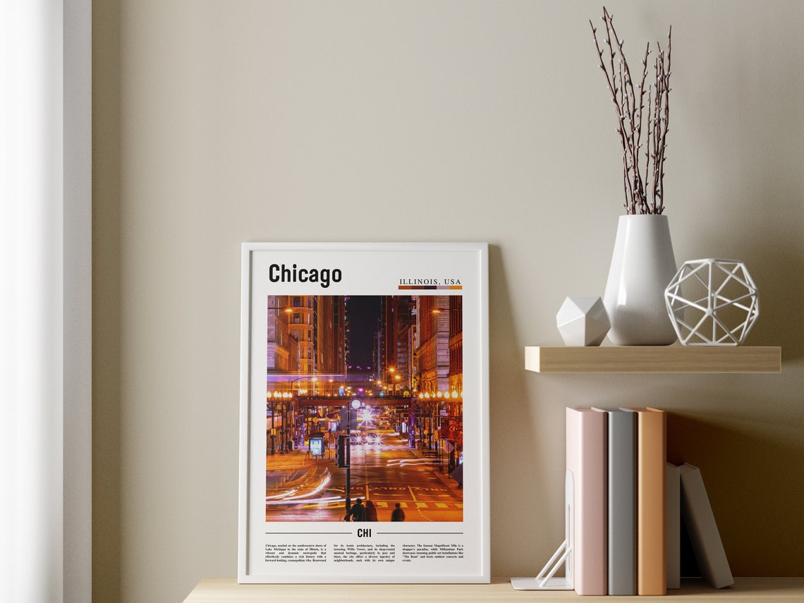 Chicago Print Chicago Poster Chicago Wall Art United States Photo United States Poster United States Print - Image 3