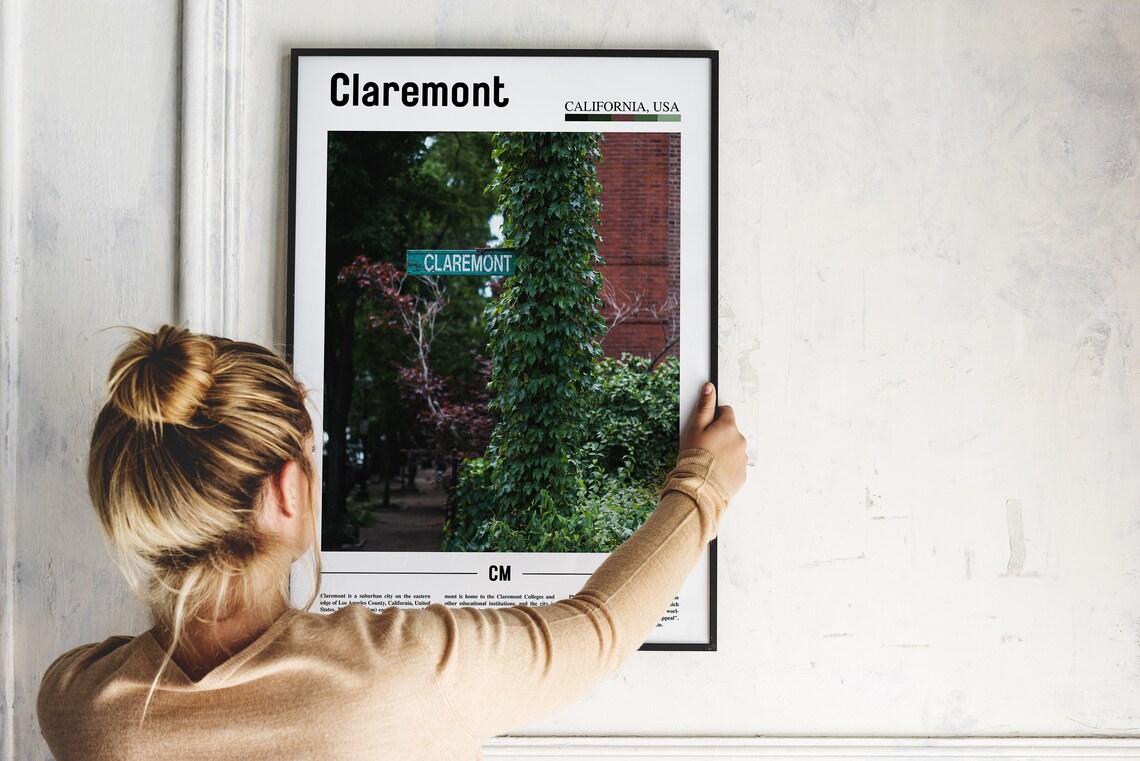 Claremont Minimal Travel Poster, Oil Painting Style - Image 4