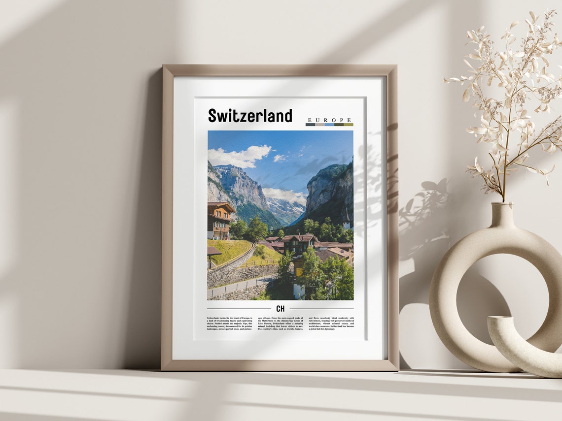 Switzerland Poster Switzerland Print Switzerland Wall Art Europe Photo Europe Poster Europe Print Travel Poster - Image 3