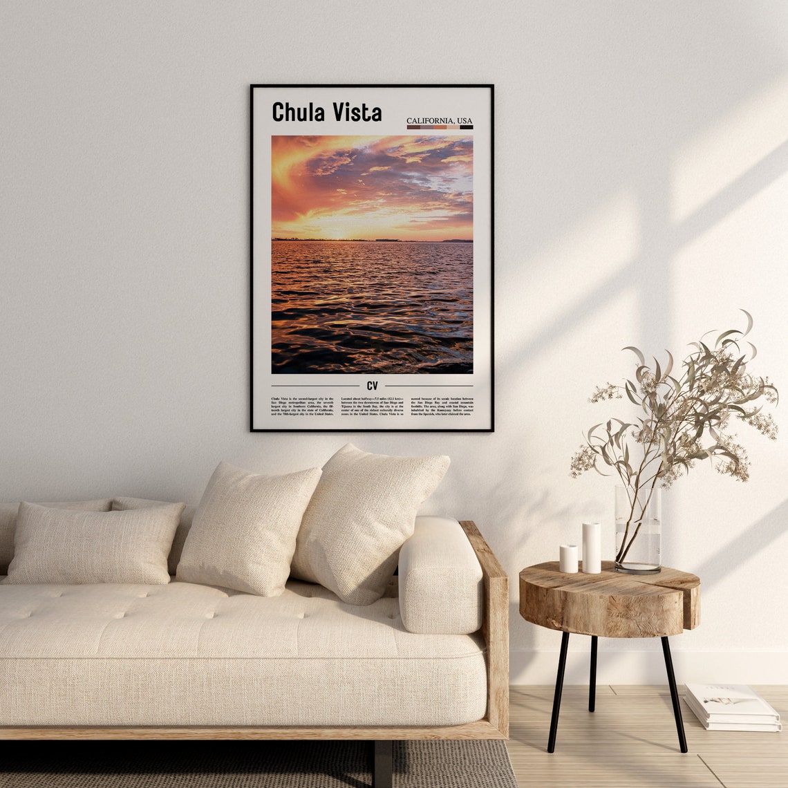 Chula Vista Print Chula Vista Poster Chula Vista Wall Art Minimal Travel Print Minimal City Poster Travel Destination Oil Painting Poster - Image 2