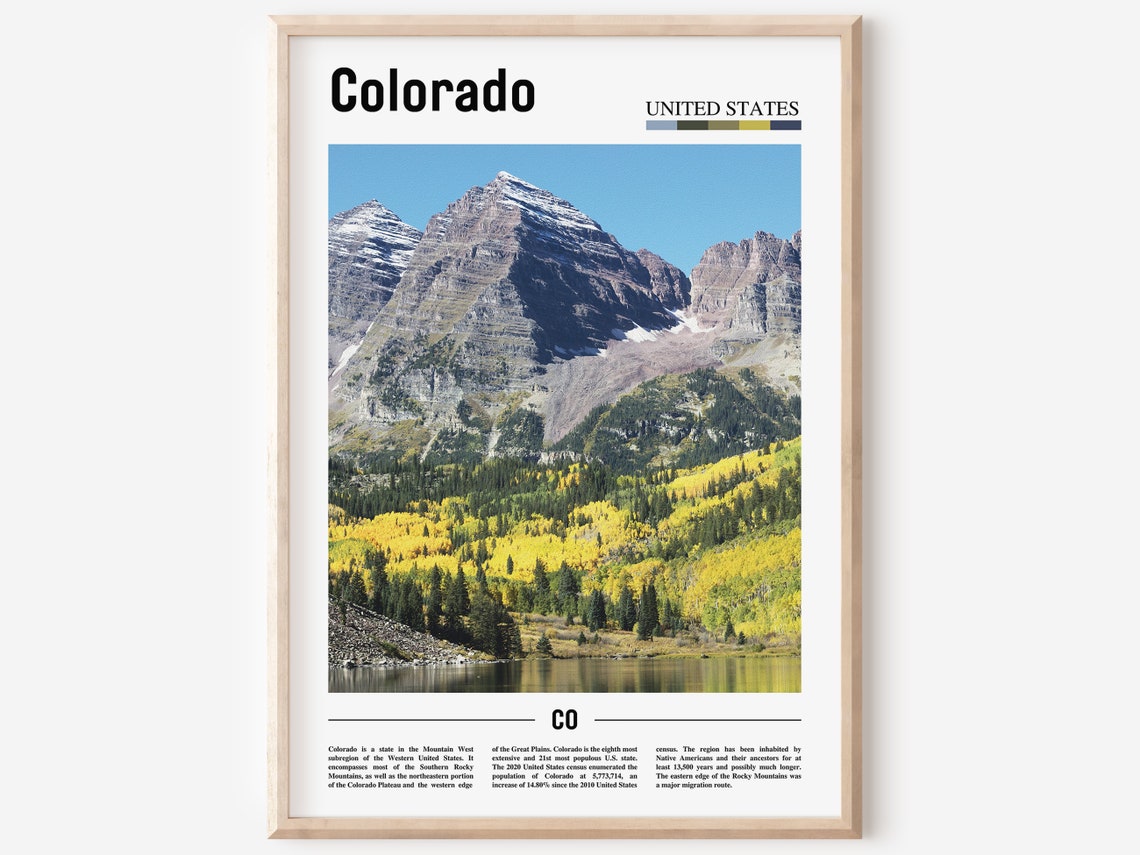 Colorado Print Colorado Poster Colorado Wall Art Oil Painting Poster Colorful City Print City Artwork Travel Artwork Travel Wall Art