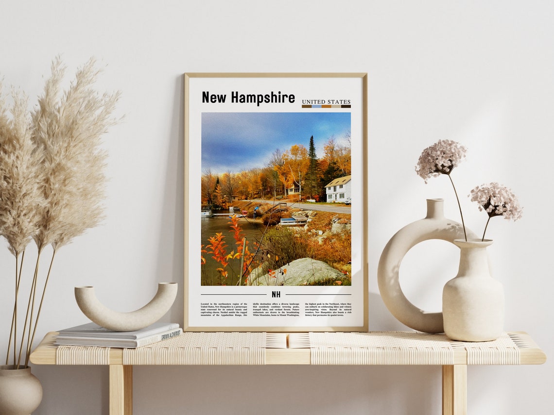 New Hampshire Poster New Hampshire Print New Hampshire Wall Art United States Photo United States Poster United States Print - Image 6
