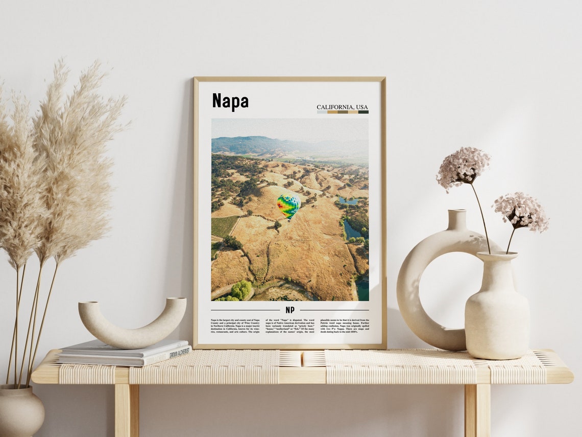 Napa Print Napa Poster Napa Wall Art Minimal Travel Print Minimal City Poster Travel Destination Colorful City Print Oil Painting Poster - Image 5